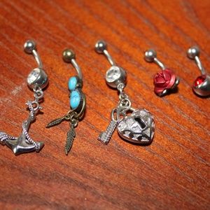 Five Belly Button Rings